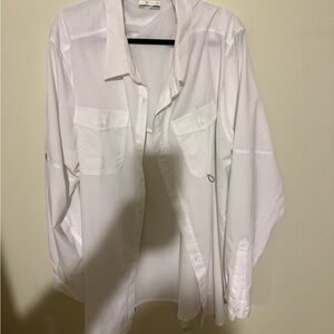 Men's Columbia White Button-Up Shirt 3XLT